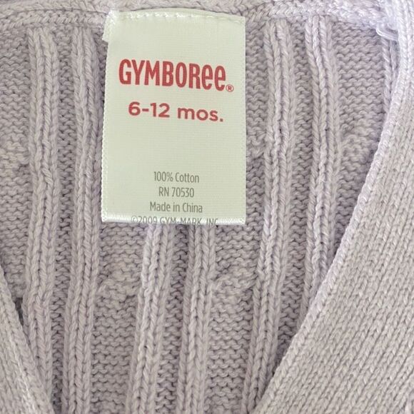 Gymboree Lavender Cable Knit Wrap button Sweater size 6-12 mo. - Picture 3 of 3